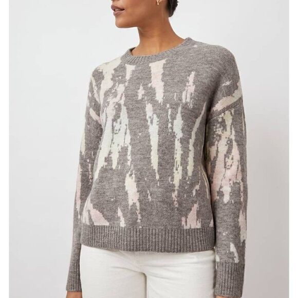 Rails Virgo Gray Tie Dye Knit Sweater Wool Blend Size XXS - Picture 8 of 8